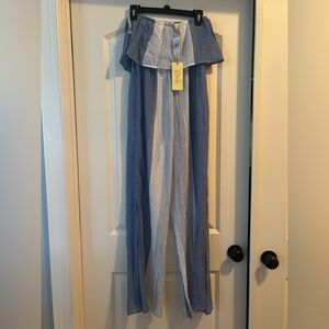 Elan Two-Tone Blue and White Jumpsuit